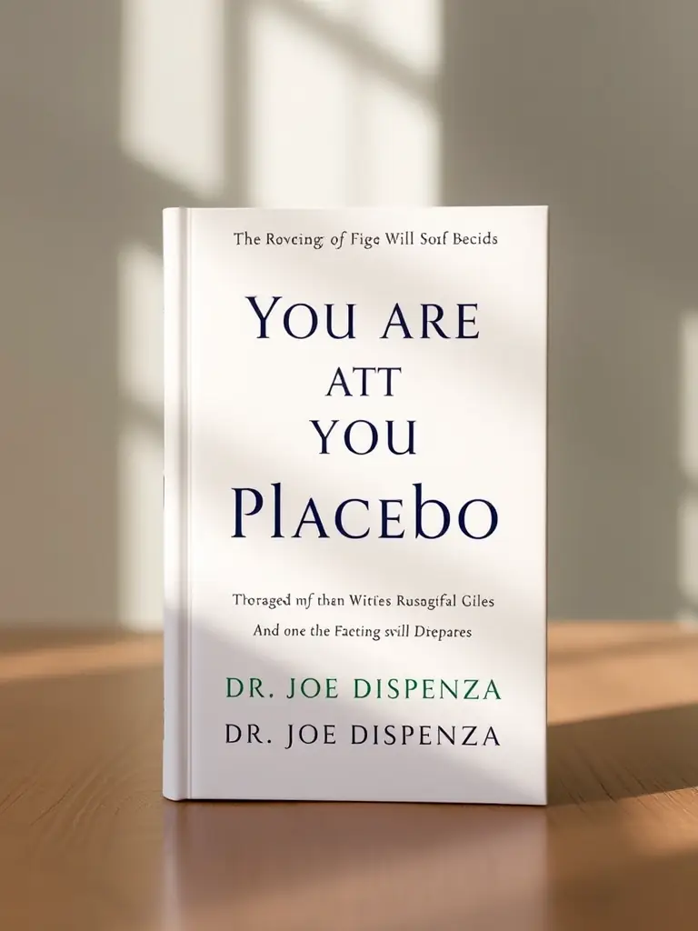 A visually appealing image of the book 'You Are the Placebo' by Dr. Joe Dispenza, with a focus on the cover design and the author's name.
